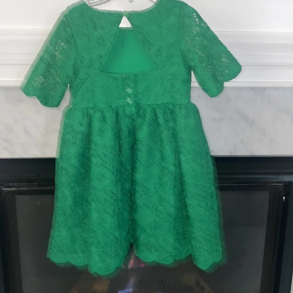 🆕 Janie and Jack Emerald Lace dress, size 5 girls - Picture 8 of 12